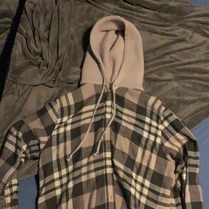 American Eagle flannel hoodie